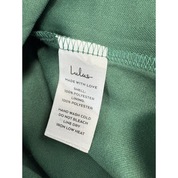 Lulus Emerald Green High-Low Satin Gown XL Halter Formal Maxi Dress - Picture 12 of 12